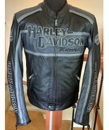 Harley Davidson Men&#39;s Black Grey Classic Cruiser Armor Reflective Jacket - £164.49 GBP