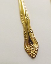 Stanley Roberts/Rogers Golden Dream Rose Stainless 4 Soup Spoons - $16.22