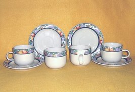 Tienshan Stoneware Sangria 4 Cup and Saucer Sets - $12.99