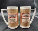 Thermo-Serv Plastic Budweiser Beer Stein Mug - Vintage Early 1980s Pair ... - £14.36 GBP