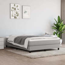 Box Spring Bed with Mattress Light Gray 53.9&quot;x74.8&quot; Full Fabric - £579.06 GBP