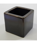 Porcelain Black Cube Vase Desk Pen Trinket Holder 3-1/4&quot; - £7.77 GBP