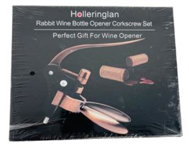 Holleringlan Rabbit Wine Bottle Opener Corkscrew Set Foil Cutter Extra S... - £28.05 GBP
