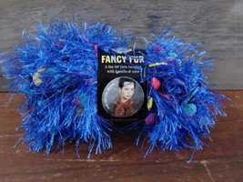 Lion Brand Fancy Fur Yarn Brilliant Blue 1 Skein 1.75oz 36 Yard Bulky 5 - $7.70