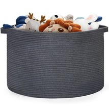 Blanket Basket - 20&quot;X 20&quot;X 13&quot; Cotton Rope Basket For Living Room, Baby Toy Stor - £30.36 GBP