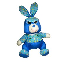 Vintage Interpur Nylon Bunny Rabbit Easter Plush Stuffed Blue Sunglasses - $10.80