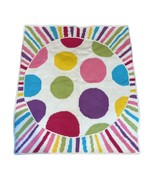 Colorful Polka Dot Knitted Baby Blanket 26&quot; x 31” Reversible Soft Cotton... - $48.00