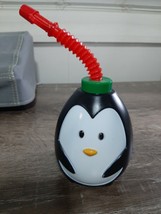 Kids Penguin Cup with Straw (1) Plastic Christmas - £7.06 GBP