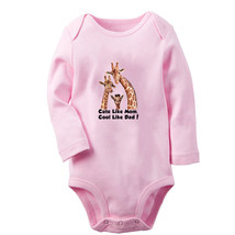 Cute Like Mom Cool Like Dad Funny Romper Baby Bodysuit Newborn Giraffe Jumpsuits - £8.88 GBP