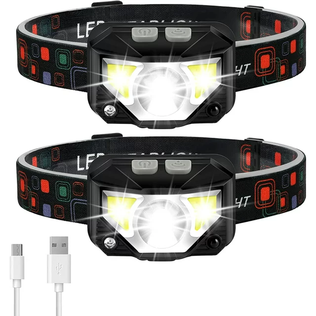 2-Pack of Ultra-Light Rechargeable Headlamp Flashlights - £71.20 GBP