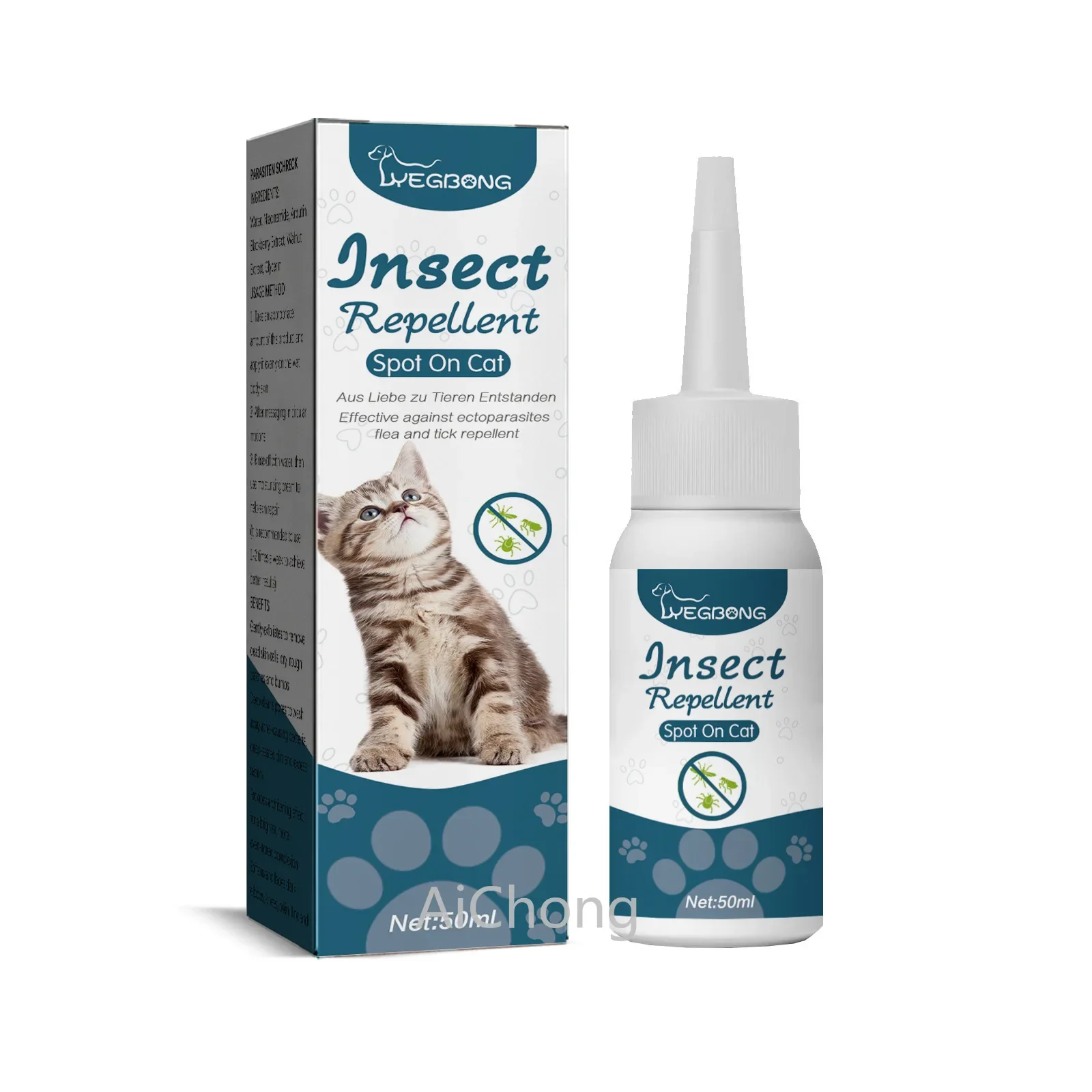 50ml Insect Repellent Spot on Cat Defense Against Parasites, Ticks, Fleas and - £10.89 GBP
