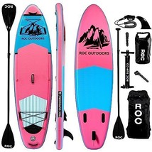 Roc Inflatable Stand Up Paddle Boards with Kayak Seat and Premium SUP Paddle - £303.34 GBP