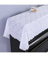 78*35inch White Piano Dust-proof Cover Dust Elegant Flower Fabric Cloth ... - £19.95 GBP