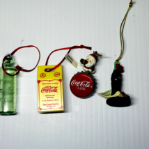 Vintage Coca Cola Mini Christmas Ornaments 1991-98 Lot Of 4 Santa Letter... - $34.65