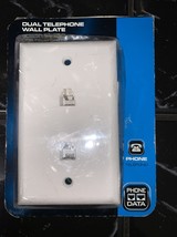 CE Tech Dual Telephone Data Wall Plate White 000-188-295 - $3.84