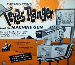 Chicago Coin Texas Ranger Gatling Gun Arcade FLYER 1964 Original NOS Ret... - £30.08 GBP