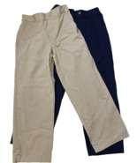 French Toast Boys School Uniform Pants Navy Blue &amp; Khaki Size 8 Lot of 2 - €12,30 EUR
