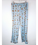 Hello Mello Holiday Pajama Pants L XL Reindeer Rudolph Blue Wide Leg Str... - $14.46