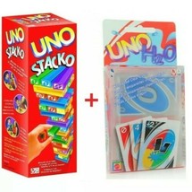 UNO Stacko Stacking Block Family Kids Playing Fun Game Free Uno H2O Card  - £30.78 GBP