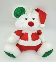 10&quot; Vintage Puffalumps Christmas Mouse Santa Fisher Price Plush Toy B305 - £19.80 GBP