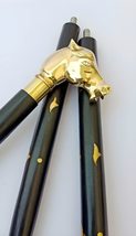 Victorian Designer Shiny Brass Horse Head Handle Wooden Walking Stick - £27.70 GBP