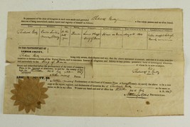 Vintage Document Theodore Gully 1847 Lehigh County PA Naturalized Citizen Form - £27.68 GBP