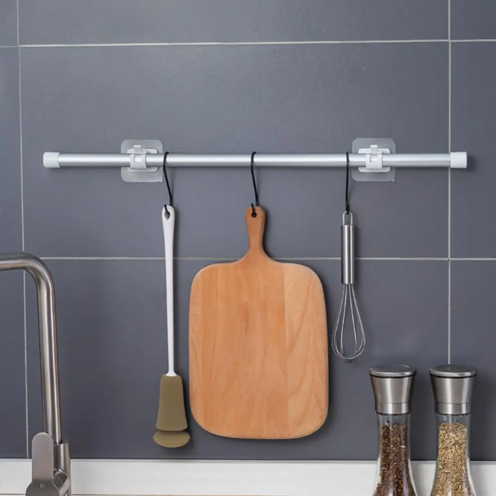 House Home Self Adhesive Curtain Rod Hook Clip Shower Curtain Rod Hanging Holder - £19.75 GBP