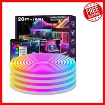 Innovative 20Ft LED Neon Rope Lights - Control via App or Remote, Waterp... - $728.12 MXN