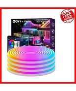 Innovative 20Ft LED Neon Rope Lights - Control via App or Remote, Waterp... - $711.33 MXN