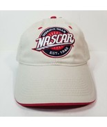 NASCAR Genuine Gear Racing Hat Cap Adult Beige Red Race Car Strapback Ad... - £9.33 GBP