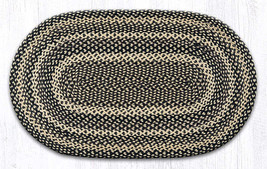 Earth Rugs C-123 Ebony  Chocolate Oval Braided Rug 27&quot; x 45&quot; - £55.26 GBP