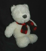 11&quot; CARTER&#39;S 2017 BABY WHITE TEDDY BEAR 67369 RED SCARF STUFFED ANIMAL P... - £29.68 GBP