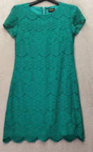 Laundry by Shelli Segal Sheath Dress Womens Size 2 Green Lace Floral Back Zipper - £20.65 GBP