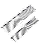2 Pack Dog Combs with Rounded Ends Stainless Steel Teeth, Cat Comb for R... - €9,23 EUR