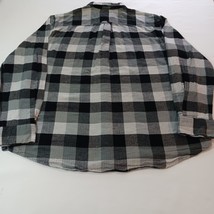 Saddlebred Classic Fit Button-Down Collar Men's Green Gray Flannel Shirt Size LT image 2