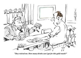 &quot;TIME FOR A DRINK&quot; - a signed original Bolinger cartoon - £15.64 GBP