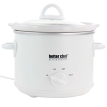 Better Chef 3 Quart Round Slow Cooker with Removable Stoneware Crock in White - £53.74 GBP