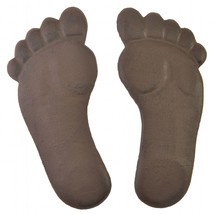 Human Footprint Stepping Stone Pair Cast Iron Yard Garden Flagstone Feet - $28.05
