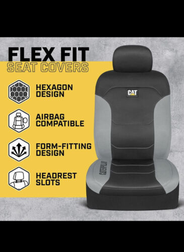 Caterpillar Flexfit Automotive Seat Covers for Cars Trucks and SUVs (Set... - $29.69