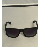 Ray Ban Justin Polarized RB4165 622/T3 Black Matte Blue Grey Gradient 54-18 - $1,300.54 MXN