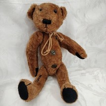 Tender Heart Treasure Old Jointed Bear Brown W/Buttons 12&quot;1/2 No Tag - £18.64 GBP