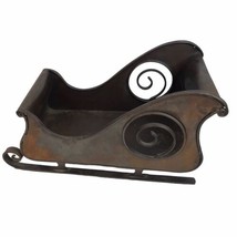 Vintage Christmas Sleigh Heavy Rustic Metal Primitive Winter Farmhouse Decor - £39.56 GBP