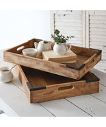 2  Coffee Table Trays in mango Wood - £141.58 GBP