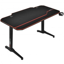 55 Inches T-Shaped Gaming Desk with Full Desk Mouse Pad and Gaming Handle Rack - £138.64 GBP