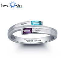 Engagement 925 Sterling Silver Promise Personalized Rings Names Birthstone Jewel - £38.93 GBP