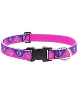 Lupine Reflective Dog Collar 1&quot; Wide Pink Paws Adjusts from 16&quot; to 28&quot; - $38.38 CAD