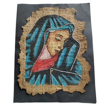 Hand-Painted Papyrus Virgin Blessed Mother Mary Holy Madonna Coptic Orthodox #2 - £17.38 GBP