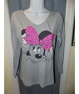 Disney Gray Minnie Mouse Long Sleeve PJ Shirt Size Small (4/6) Women&#39;s EUC - $26.10 CAD