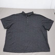 KingSize Polo Shirt Geometric Pattern Dark Gray 4XL Big Classis Core Cir... - £22.40 GBP