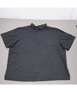 KingSize Polo Shirt Geometric Pattern Dark Gray 4XL Big Classis Core Cir... - £15.05 GBP